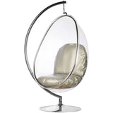 Egg Bubble Chair and Stand in Stainless Steel