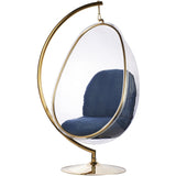 Egg Bubble Chair and Stand in Gold Finish