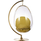Egg Bubble Chair and Stand in Gold Finish