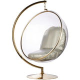 Bubble Chair and Stand in Gold Finish