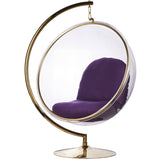 Bubble Chair and Stand in Gold Finish
