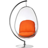 Egg Bubble Chair and Stand in Stainless Steel