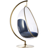 Egg Bubble Chair and Stand in Gold Finish