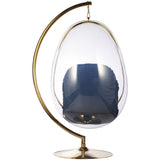 Egg Bubble Chair and Stand in Gold Finish