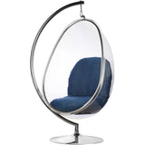Egg Bubble Chair and Stand in Stainless Steel