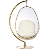Egg Bubble Chair and Stand in Gold Finish