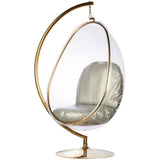 Egg Bubble Chair and Stand in Gold Finish