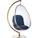 Egg Bubble Chair and Stand in Gold Finish