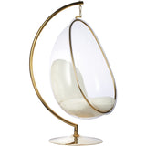 Egg Bubble Chair and Stand in Gold Finish