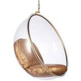 Hanging Bubble Chair In Gold Finish