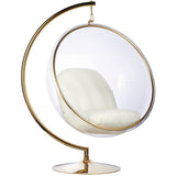 Bubble Chair and Stand in Gold Finish