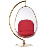 Egg Bubble Chair and Stand in Gold Finish