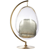 Egg Bubble Chair and Stand in Gold Finish