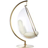 Egg Bubble Chair and Stand in Gold Finish