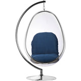 Egg Bubble Chair and Stand in Stainless Steel