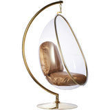 Egg Bubble Chair and Stand in Gold Finish