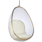 Hanging Egg Bubble Chair In Gold Finish