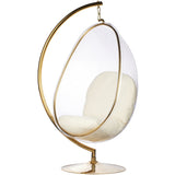 Egg Bubble Chair and Stand in Gold Finish