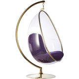 Egg Bubble Chair and Stand in Gold Finish