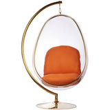 Egg Bubble Chair and Stand in Gold Finish