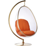 Egg Bubble Chair and Stand in Gold Finish