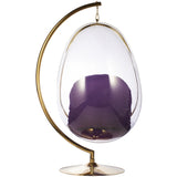 Egg Bubble Chair and Stand in Gold Finish