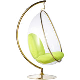 Egg Bubble Chair and Stand in Gold Finish