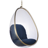 Hanging Egg Bubble Chair In Gold Finish