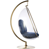 Egg Bubble Chair and Stand in Gold Finish