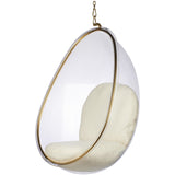 Hanging Egg Bubble Chair In Gold Finish