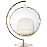 Bubble Chair and Stand in Gold Finish