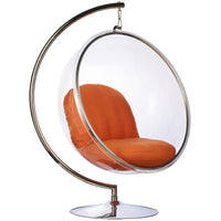 Bubble Chair and Stand in Stainless Steel