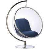 Bubble Chair and Stand in Stainless Steel
