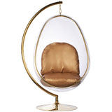 Egg Bubble Chair and Stand in Gold Finish